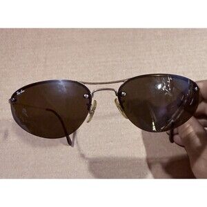 Ray-Ban RB3155 001/73 Sunglasses Frame Italy Half Rim Lenses Scratched